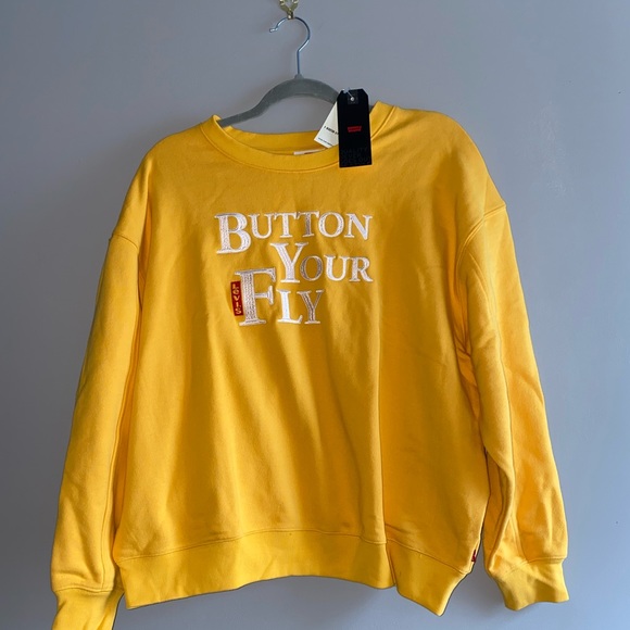 Levi Button Your Fly Bright Yellow Pullover - Picture 4 of 8